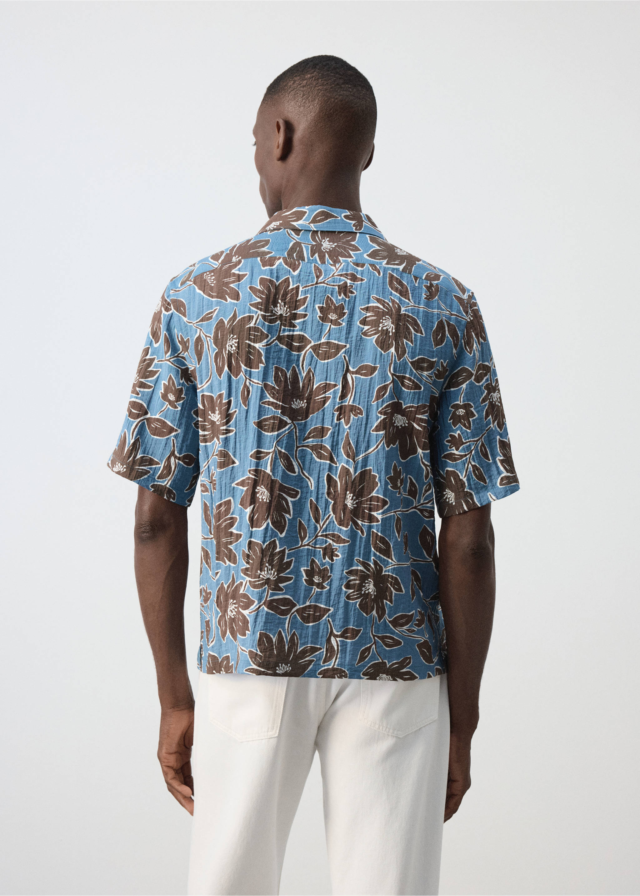CAMISA FLORM - Reverso del artículo, Marrón. Ref: 37017775-00.