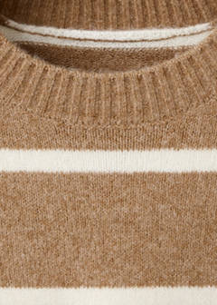 Round-neck striped sweater — Medium Brown 9