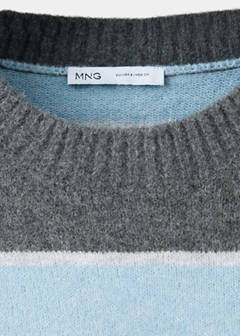 Round-neck striped sweater — Sky Blue 6