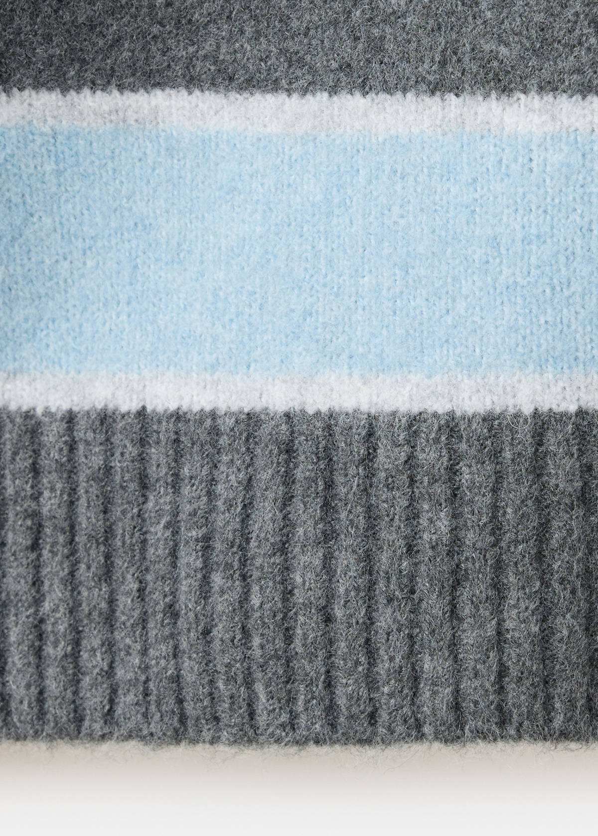 Round-neck striped sweater — Sky Blue