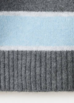 Round-neck striped sweater — Sky Blue 7
