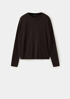 Round-neck knitted sweater — Brown 8