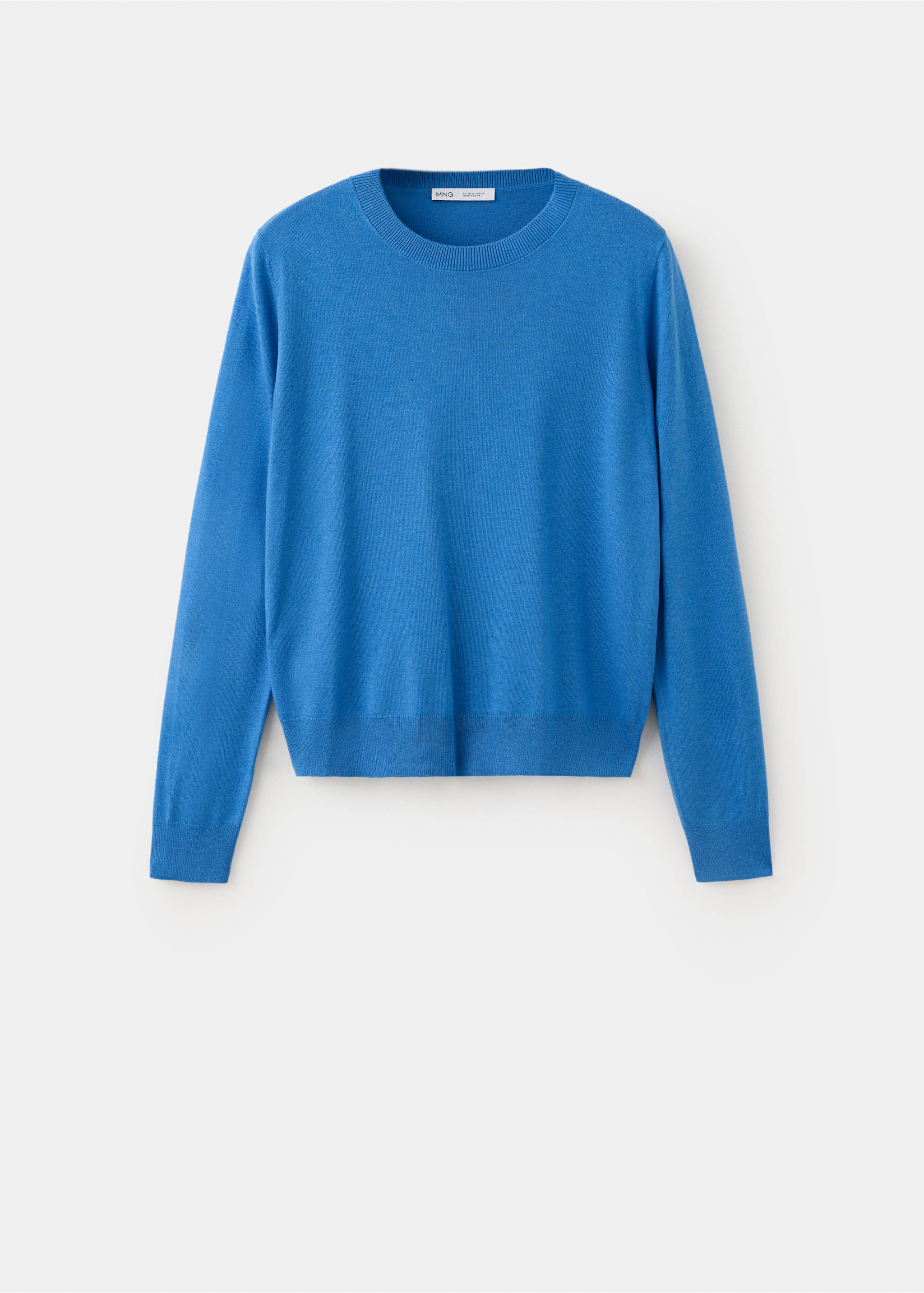 Round-neck knitted sweater - Article without model, Vibrant blue. Ref: 37017777-00.