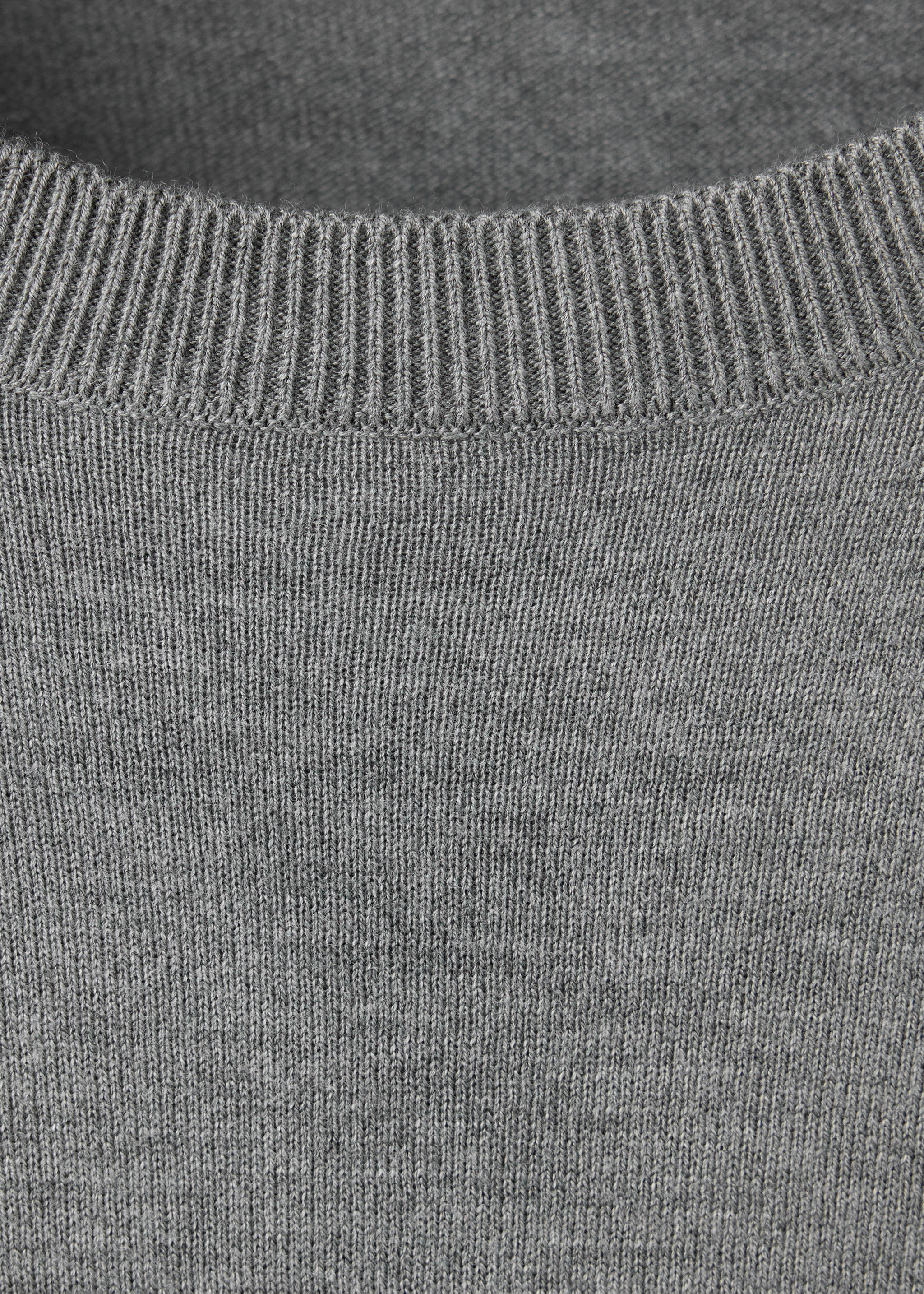 Round-neck knitted sweater - Details of the article 8, Grey. Ref: 37017777-00.