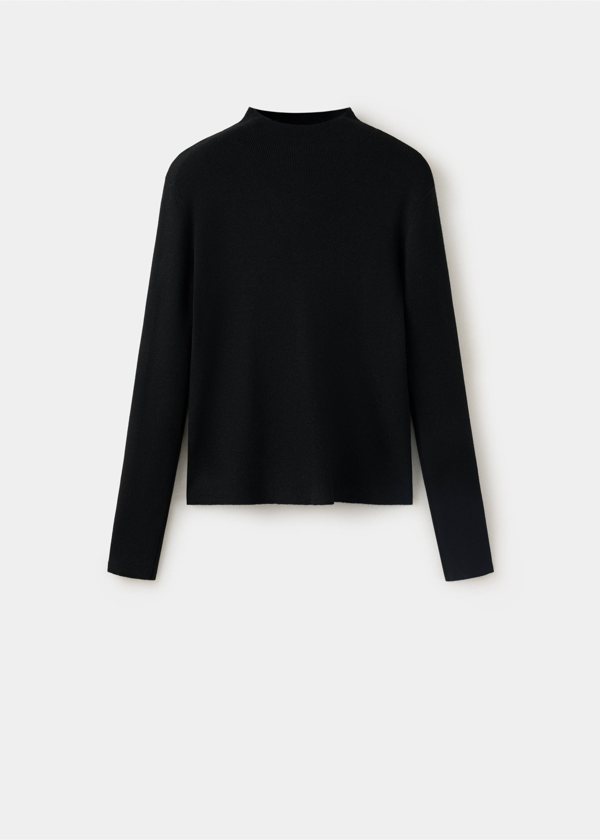 Knitted sweater with perkins neck - Article without model, Black. Ref: 37017778-00.