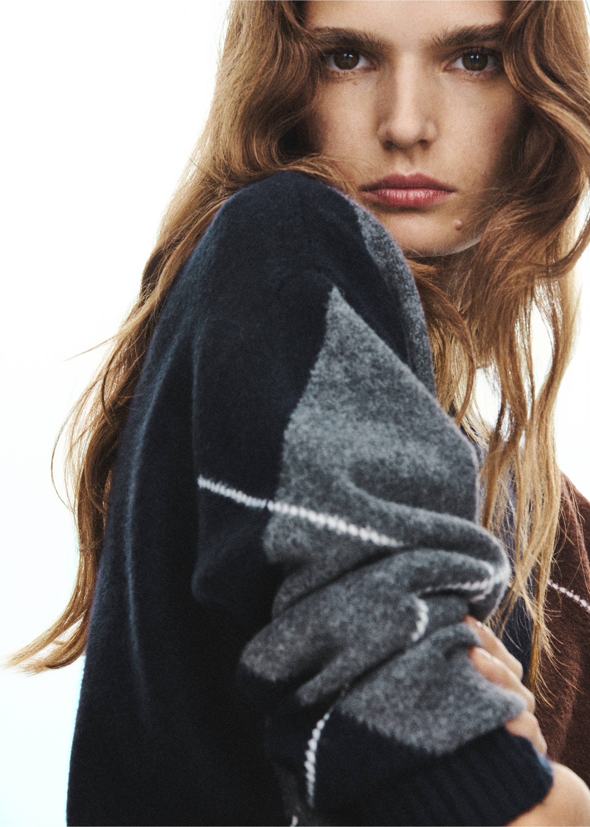 Pull maille losanges - Détail de l'article 3, Bleu marine. Ref: 37017779-00.