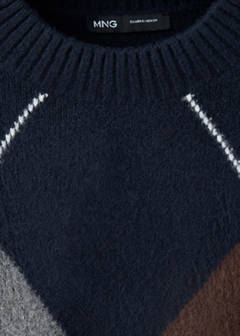 Argyle knit sweater — Navy 7
