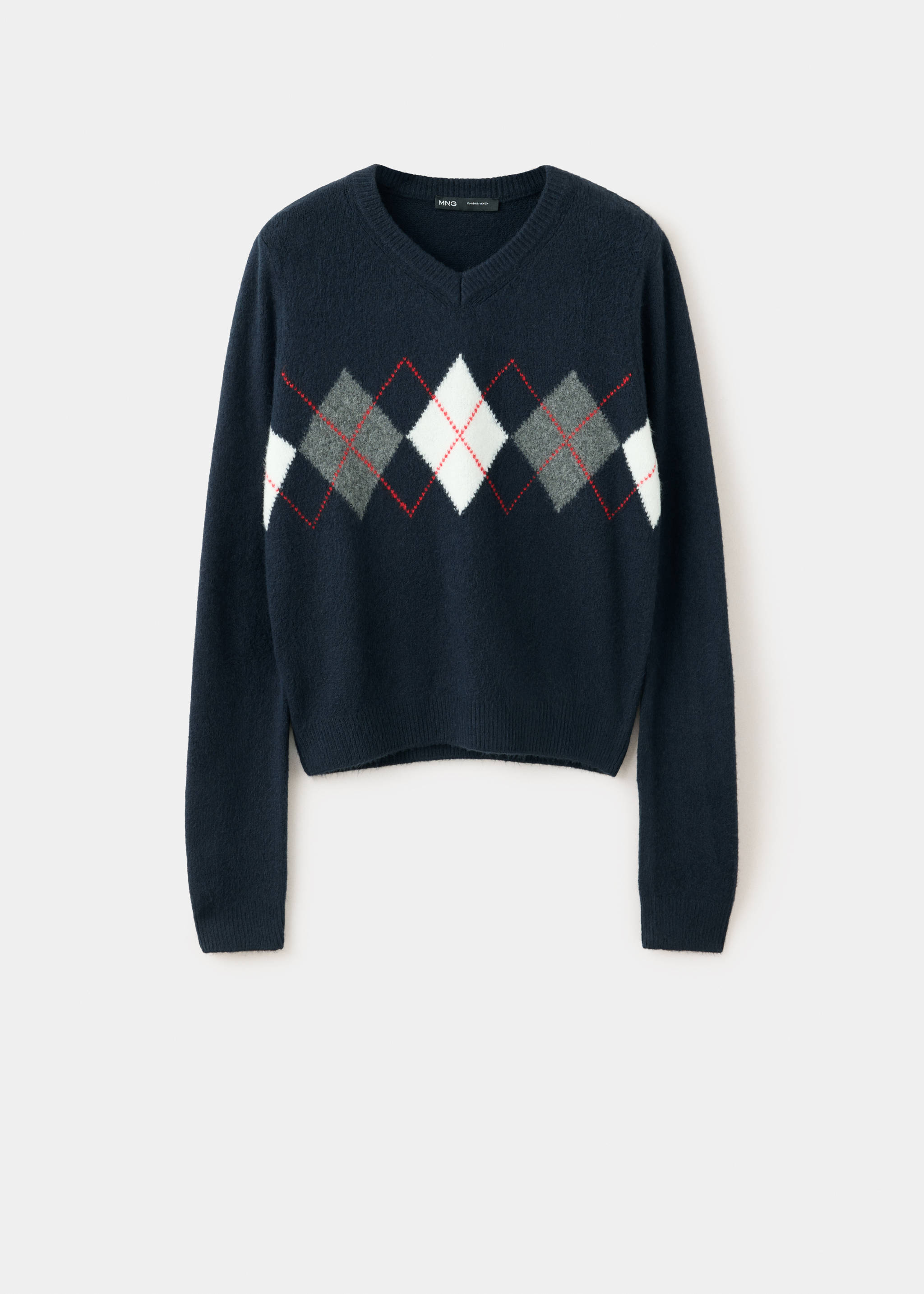 Diamond pattern V-neck jumper - Article without model