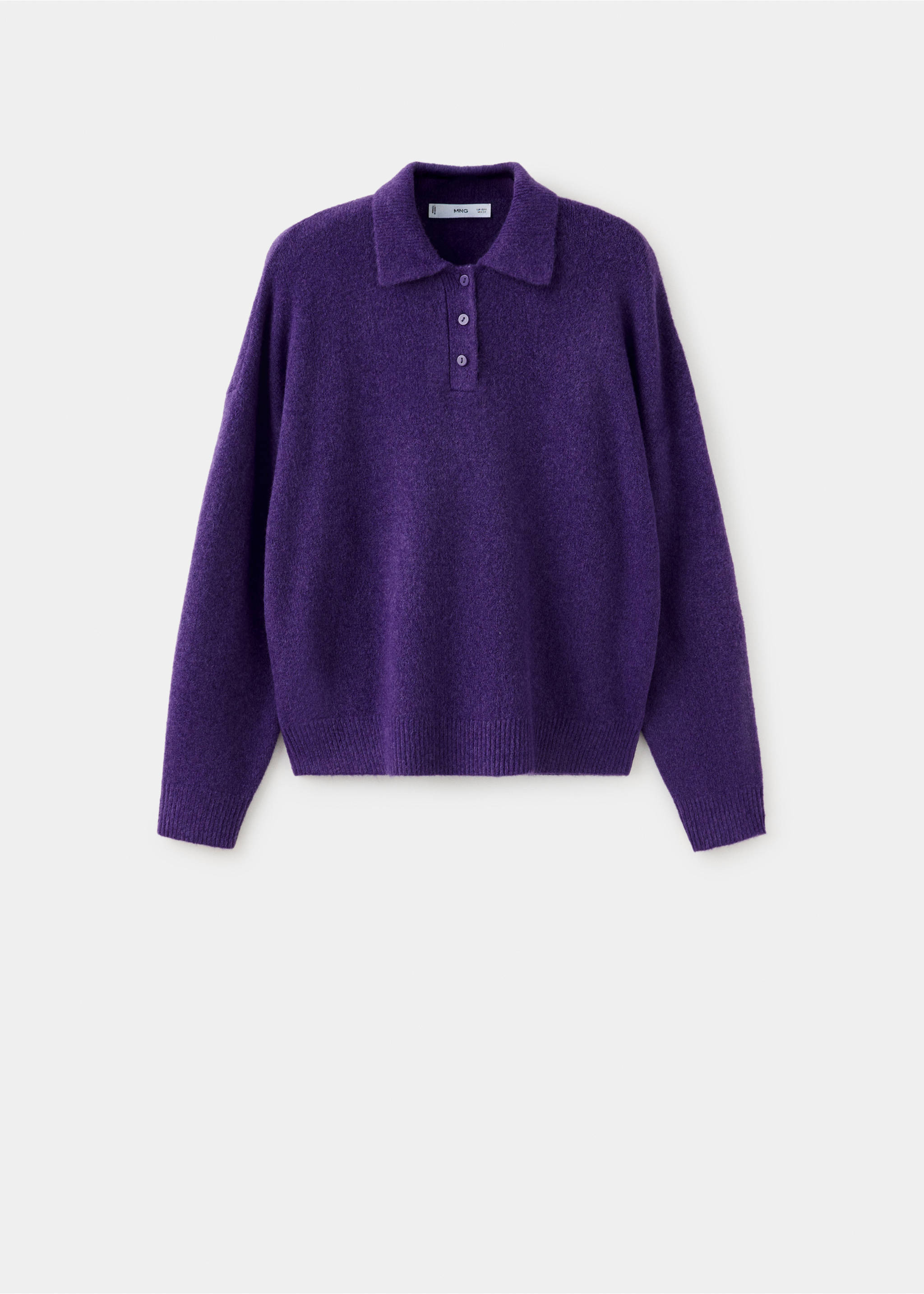 Knitted polo-neck sweater - Article without model, Purple. Ref: 37017782-00.