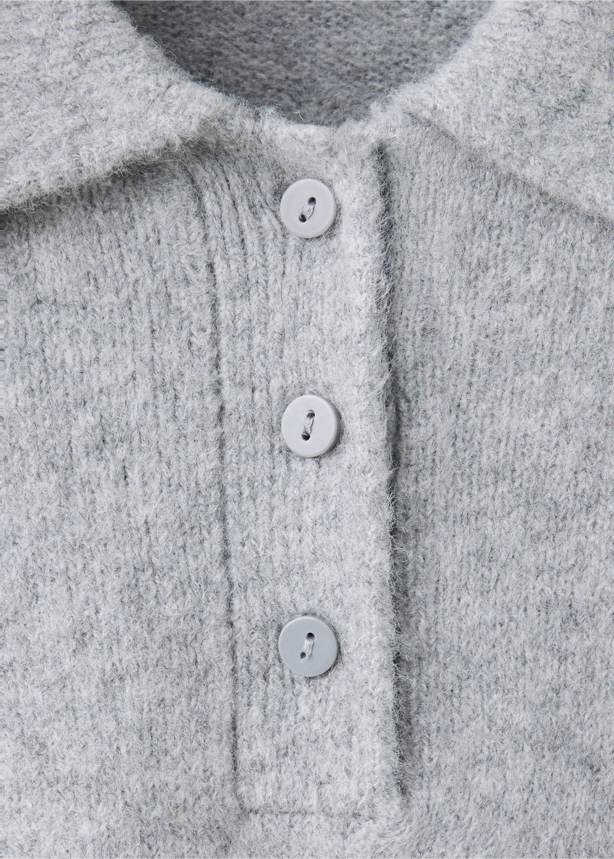 Knitted polo-neck sweater - Details of the article 8, Grey. Ref: 37017782-00.