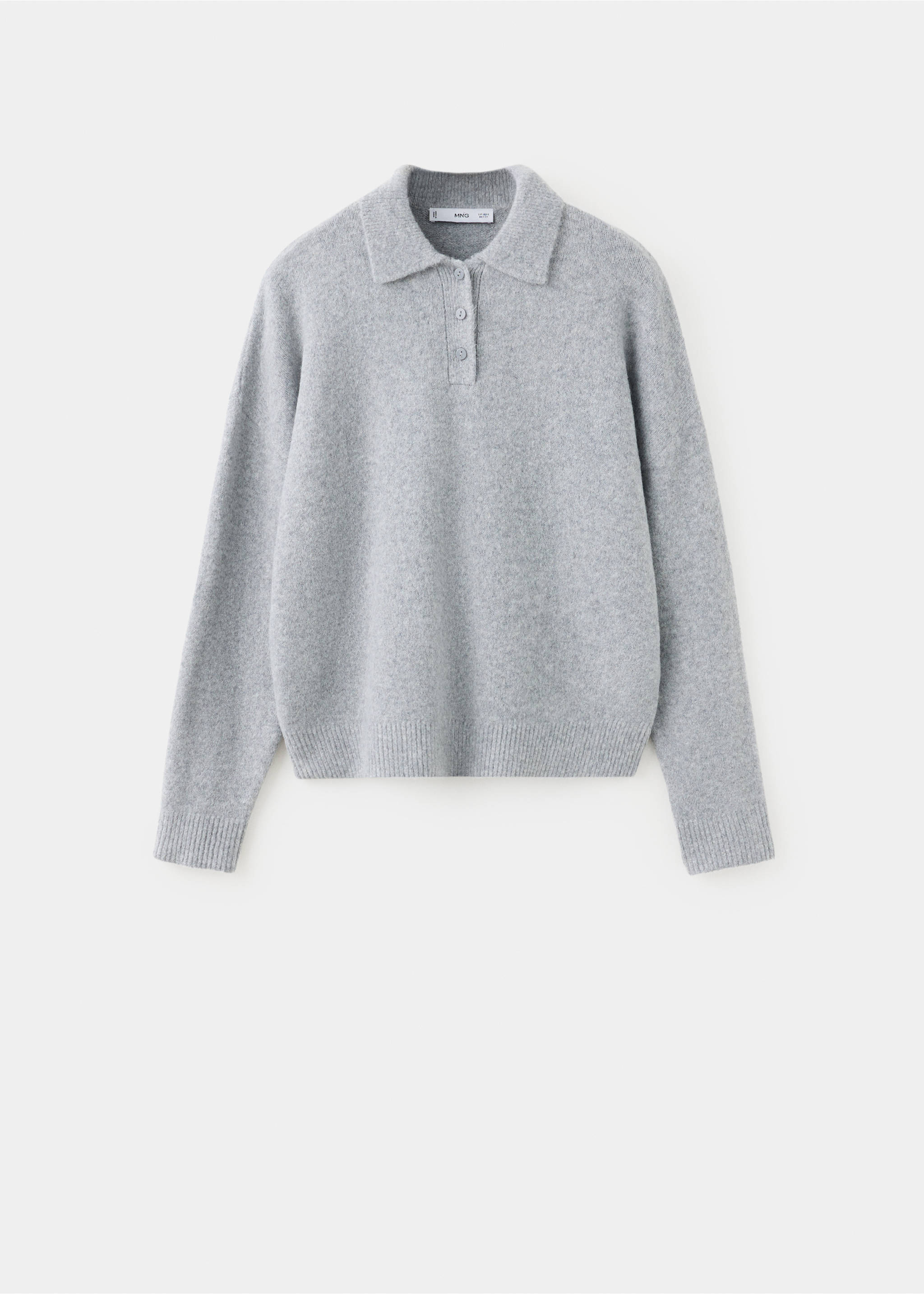 Knitted polo-neck sweater - Article without model, Grey. Ref: 37017782-00.
