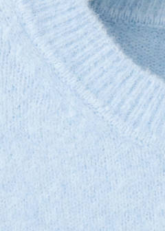 Round-neck knitted sweater — Sky Blue 5