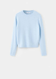 Round-neck knitted sweater — Sky Blue 4