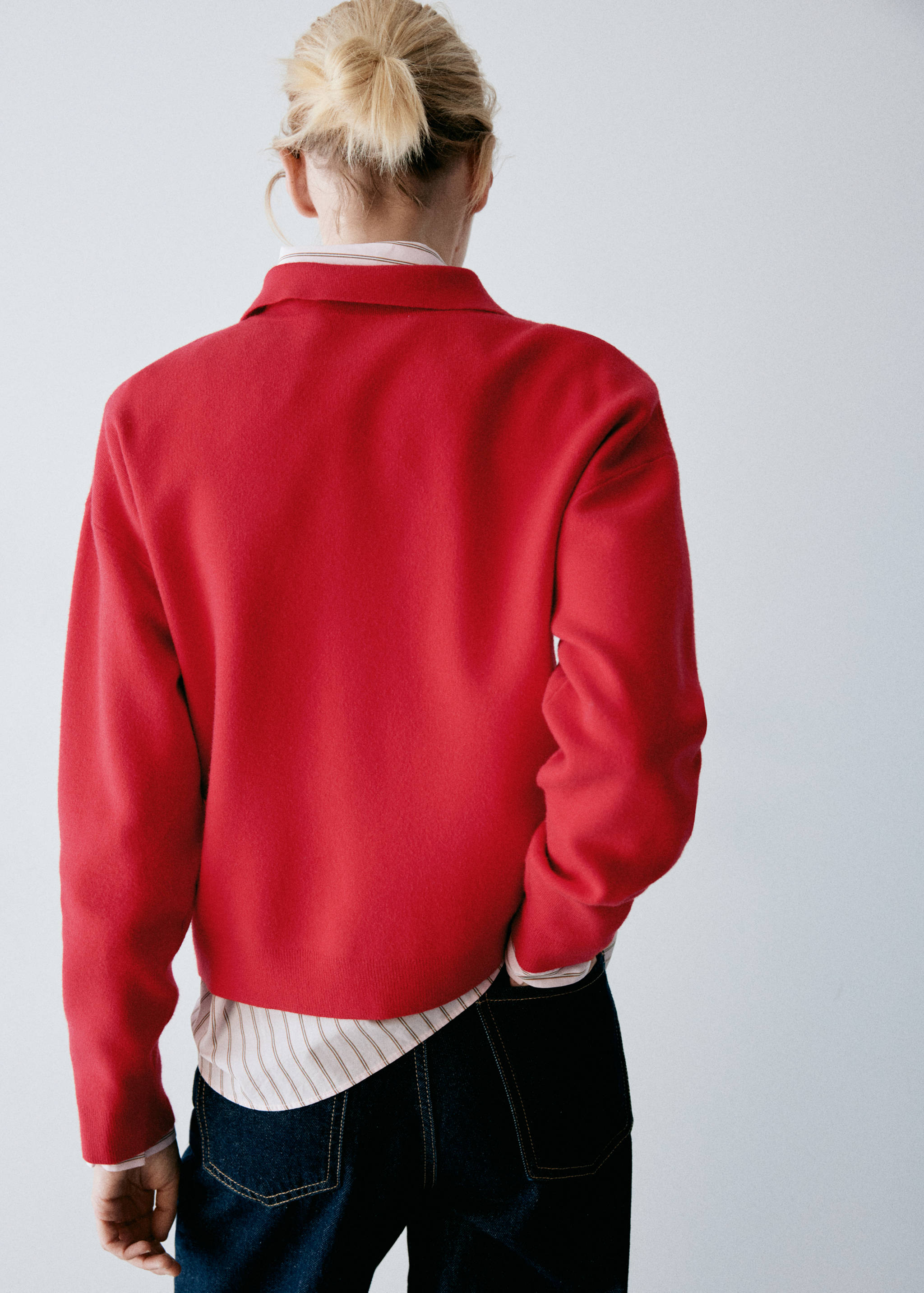 Pull-over maille col polo - Verso de l’article