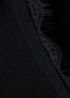 V-neck lace jumper — Black 8