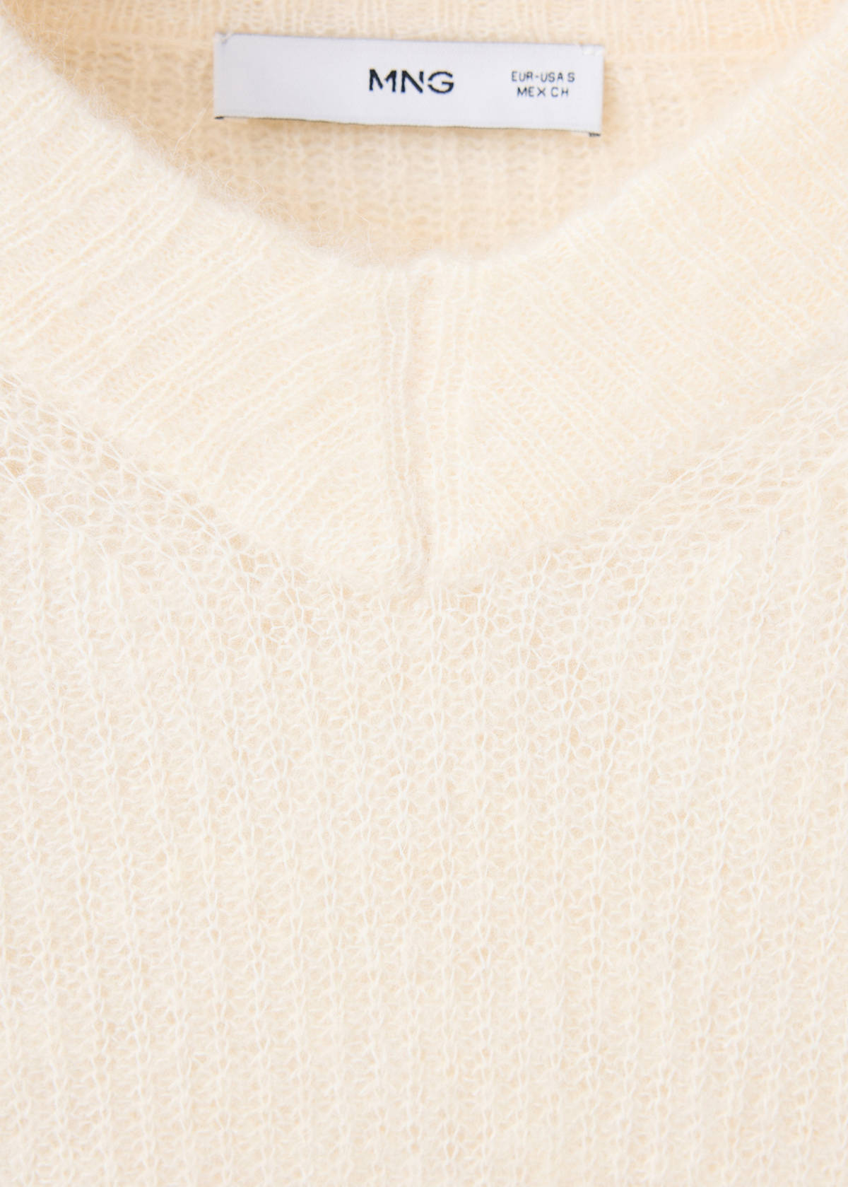 V-neck alpaca blend jumper — Ecru