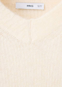 V-neck alpaca blend jumper — Ecru 7