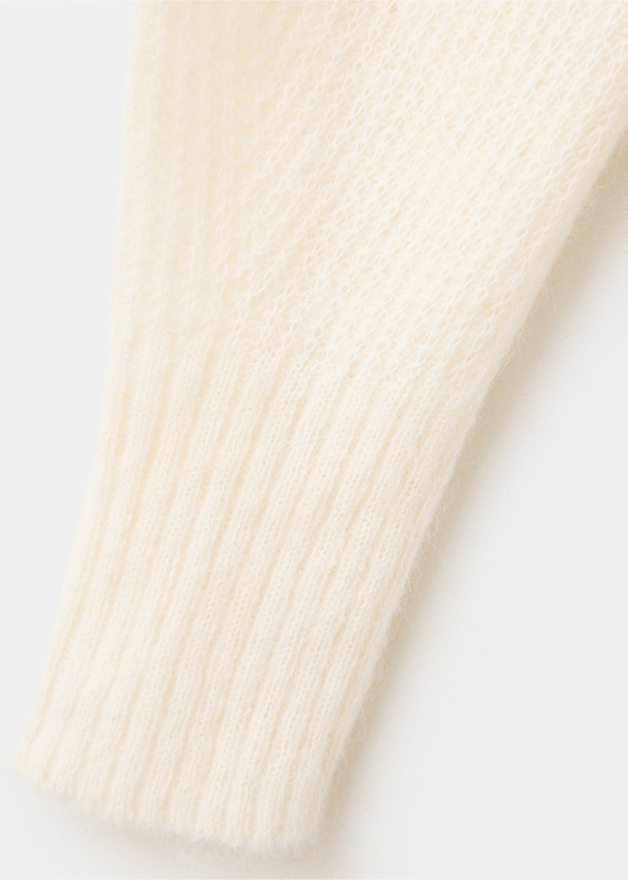 V-neck alpaca blend jumper - Details of the article 0, Ecru. Ref: 37017791-00.
