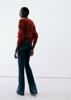 V-neck alpaca blend jumper — Burgundy 3