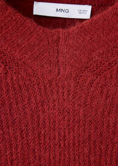 V-neck alpaca blend jumper — Burgundy 6