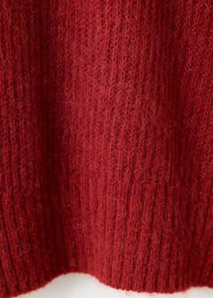 V-neck alpaca blend jumper — Burgundy 7