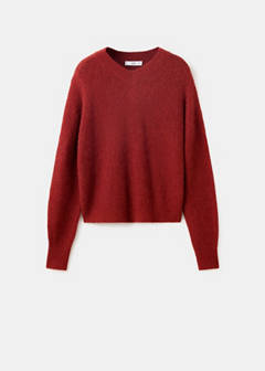 V-neck alpaca blend jumper — Burgundy 5