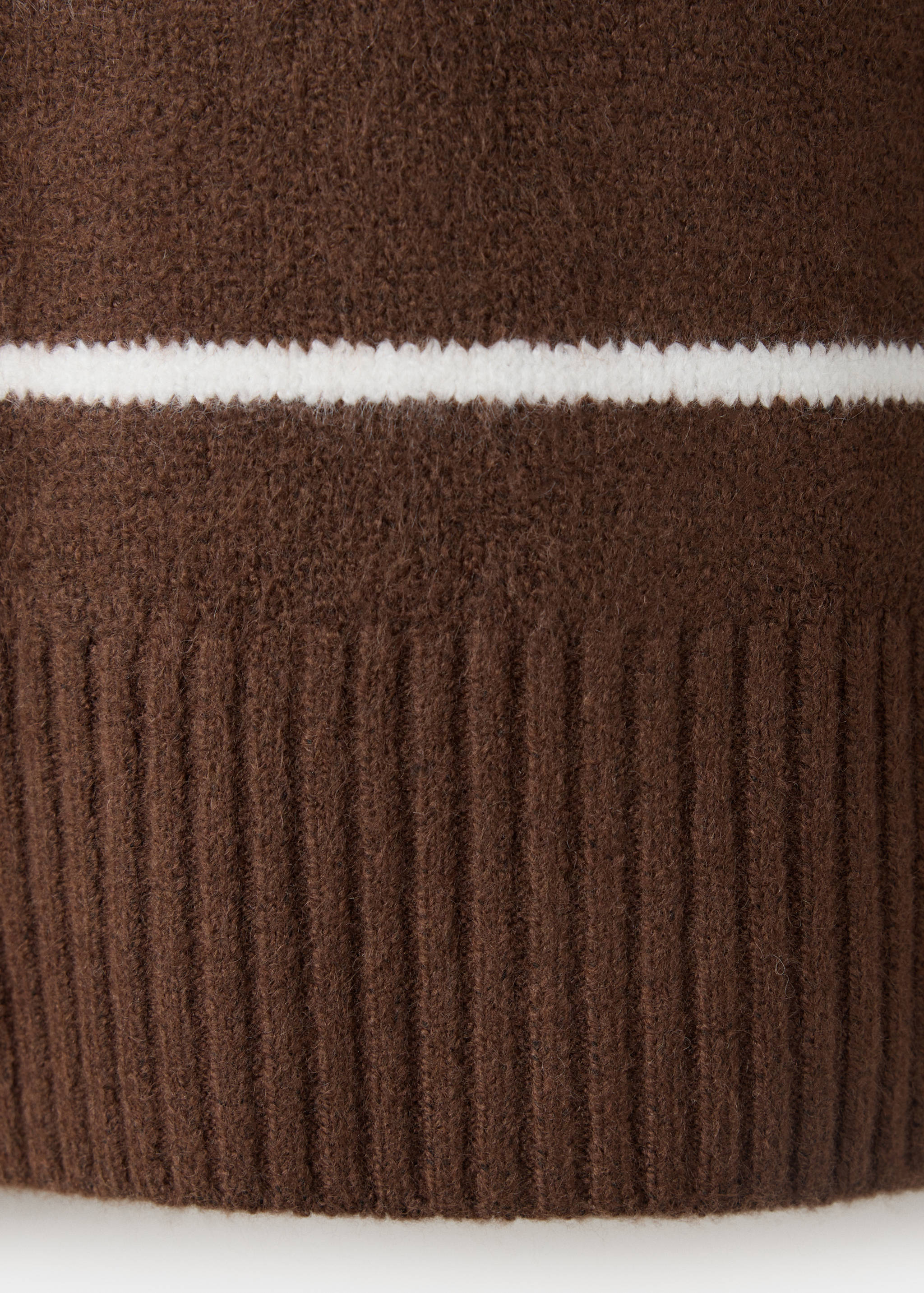 Striped sweater with perkins neck - Details of the article 0