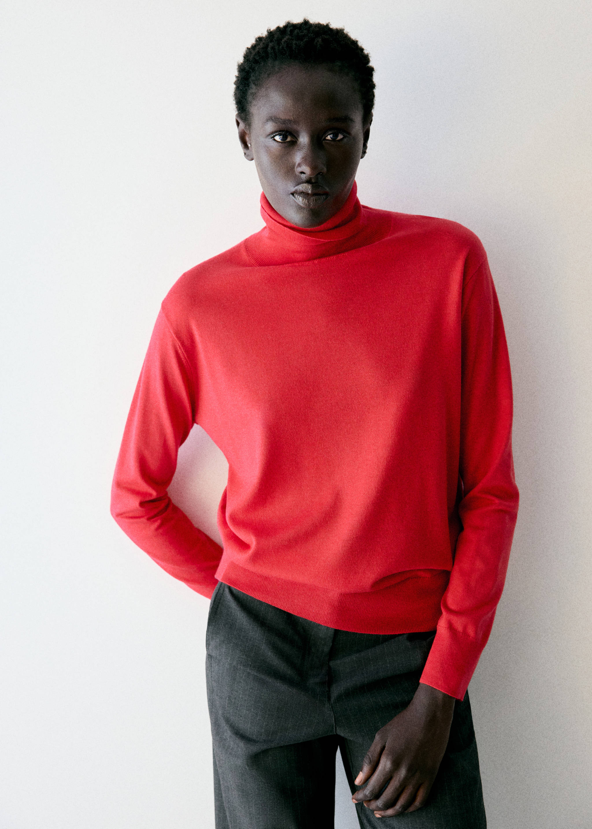 Pull-over maille col roulé - Plan moyen