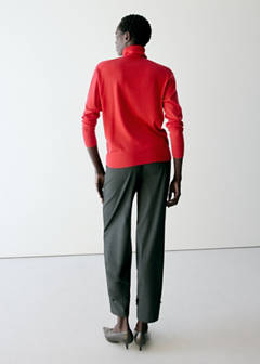 Turtleneck knitted sweater — Red 3