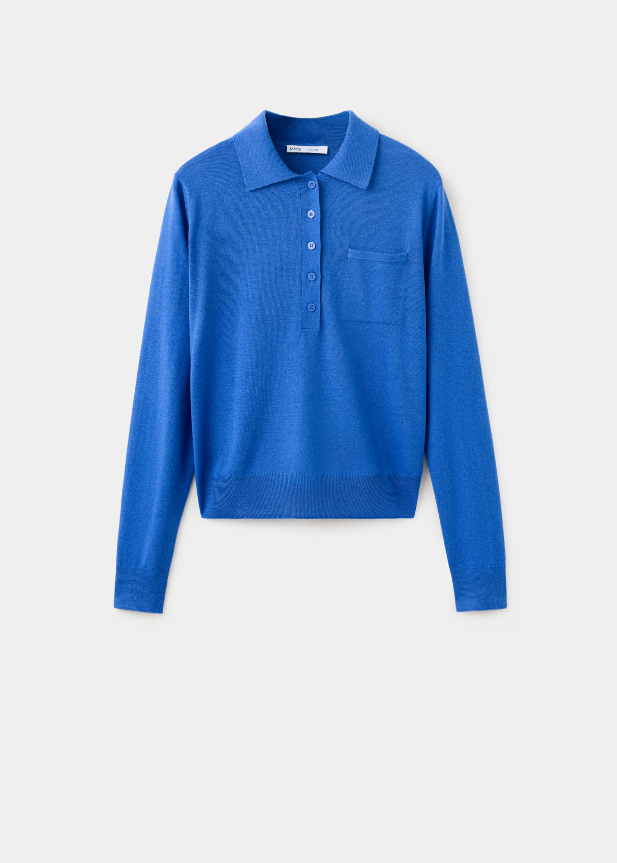 Polo-neck jumper with pocket - Article without model, Vibrant blue. Ref: 37017794-00.