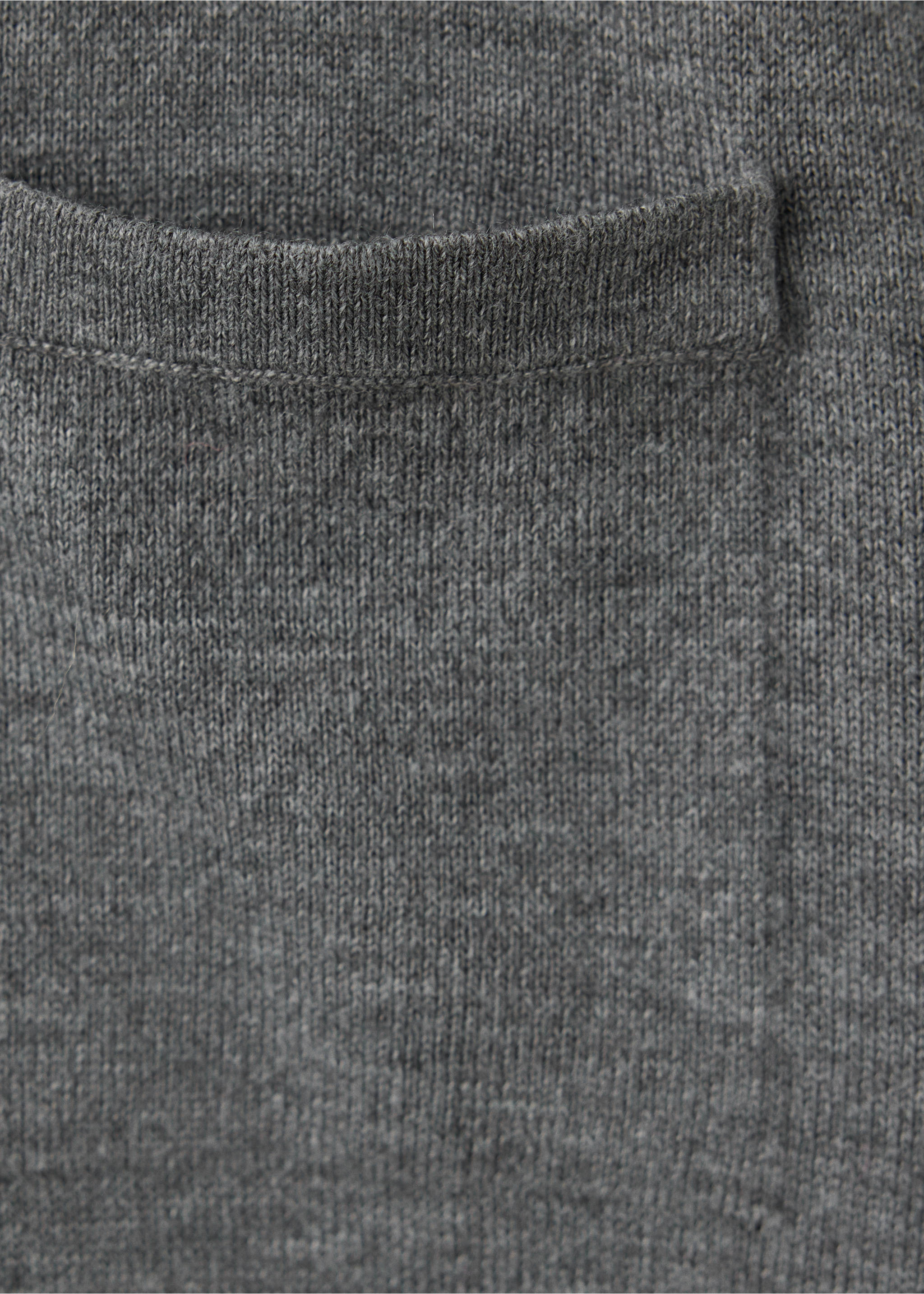 Polo-neck jumper with pocket - Details of the article 0, Medium Heather Grey. Ref: 37017794-00.