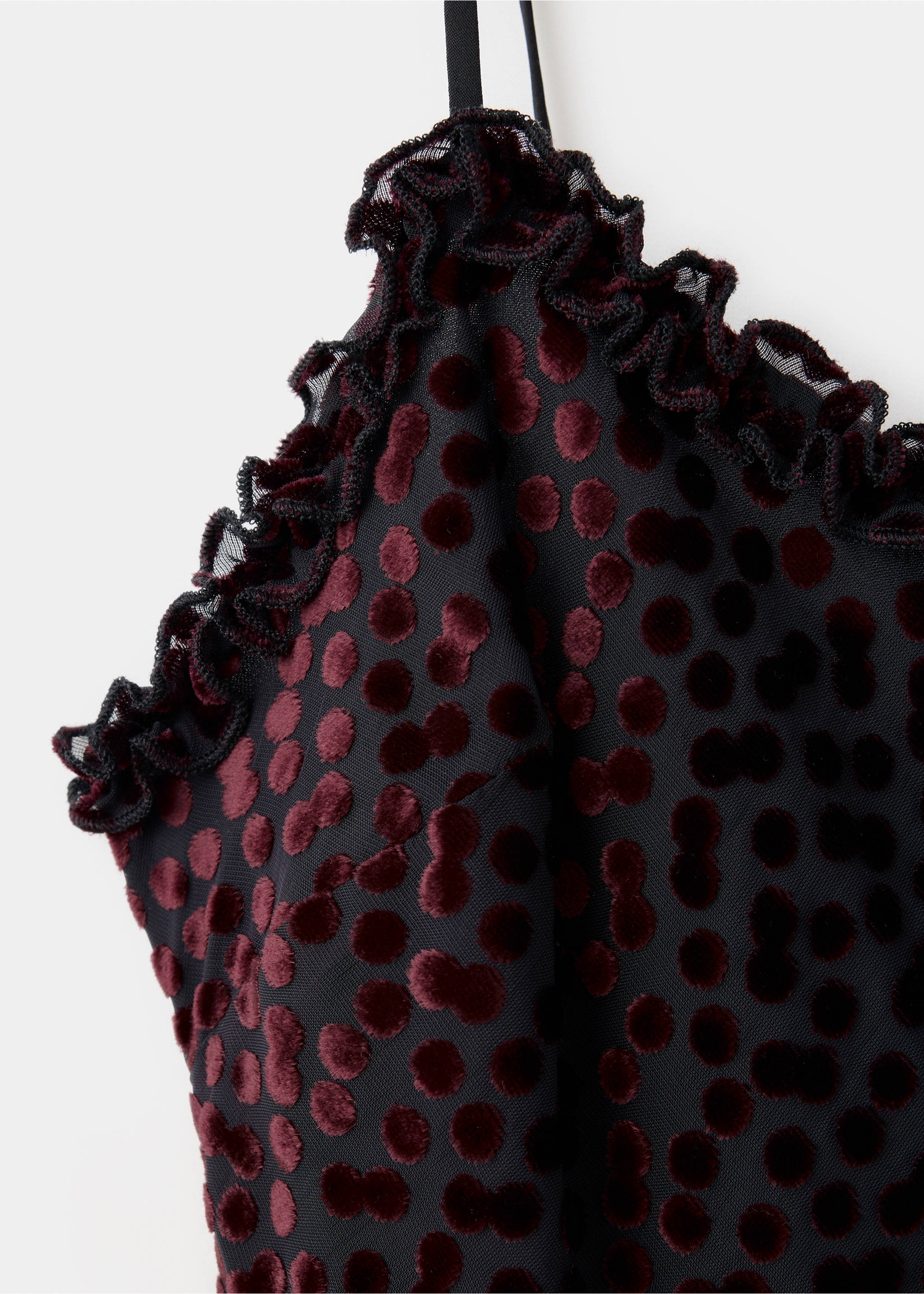Robe à pois en dévoré - Détail de l'article 8, Noir. Ref: 37017797-00.