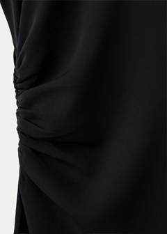 Gathered funnel neck dress — Black 7