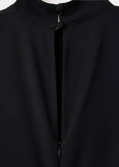 Gathered funnel neck dress — Black 8