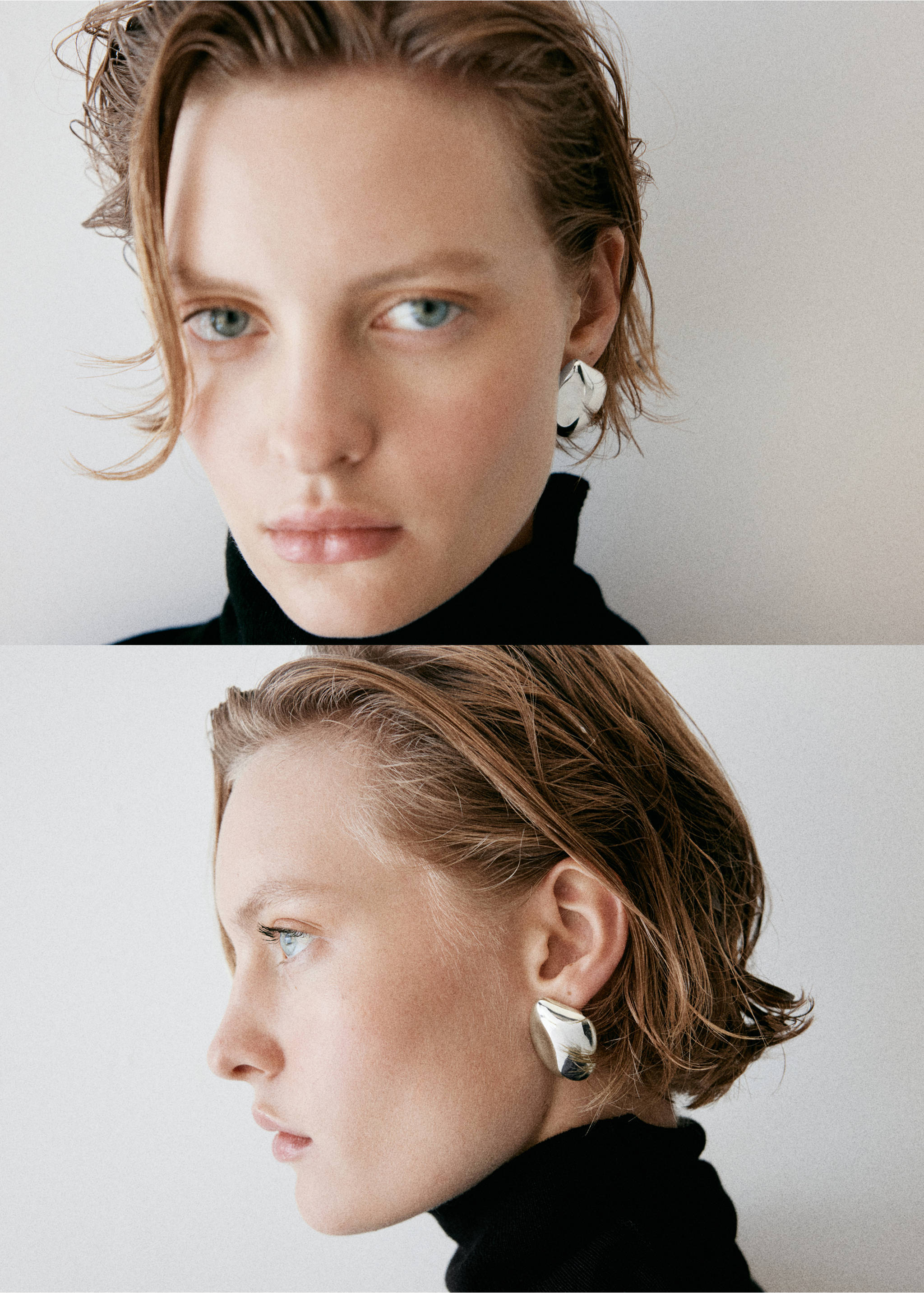 Relief earrings - Details of the article 9, Silver. Ref: 37017804-00.