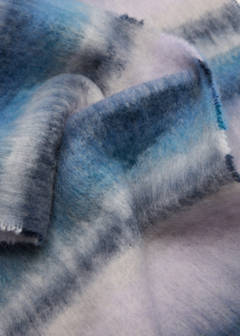 Striped scarf with tasselled ends — Lilac 2