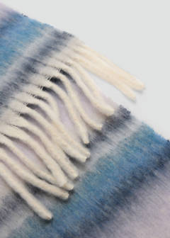 Striped scarf with tasselled ends — Lilac 4