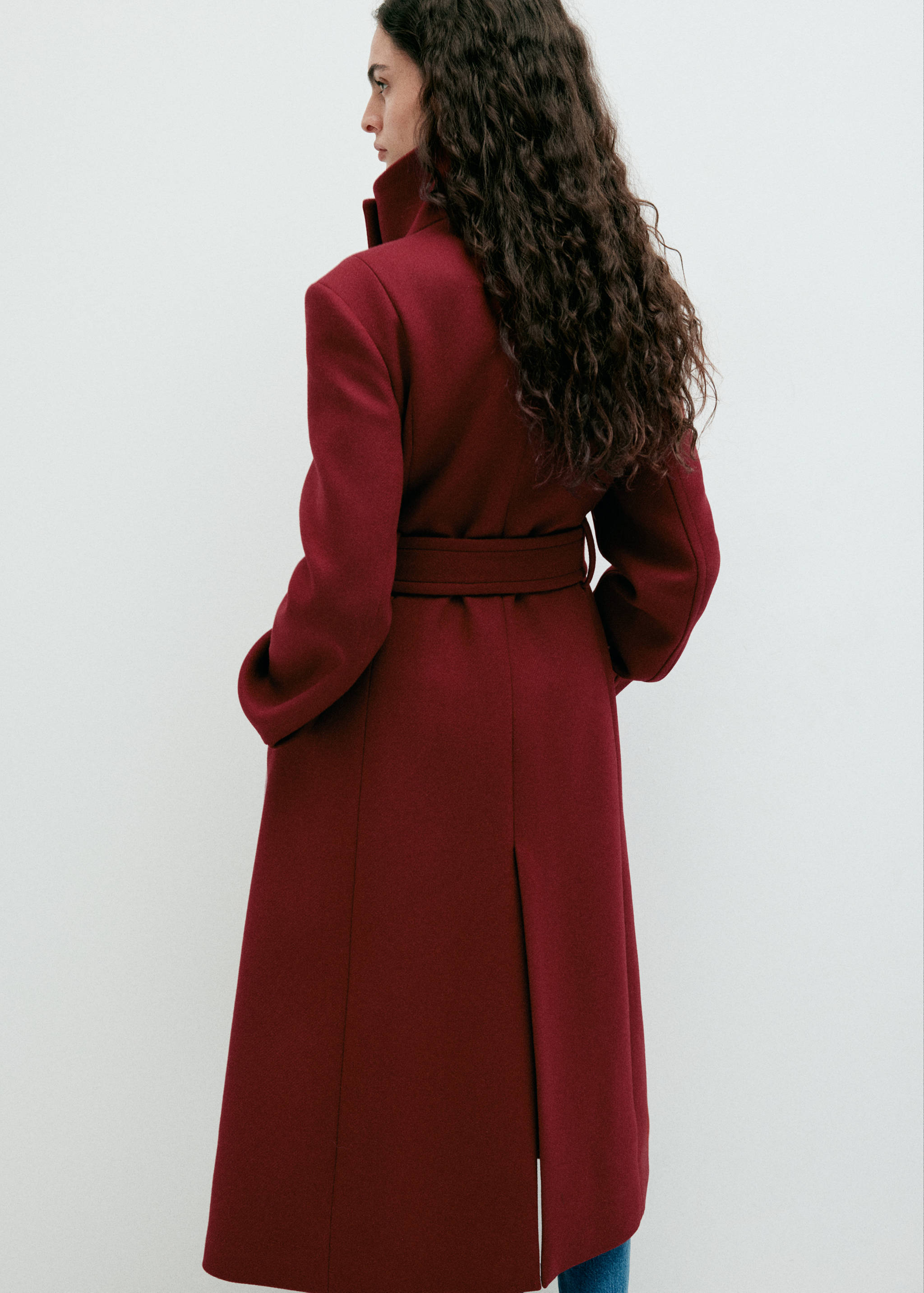 Manteau en laine Manteco à col cheminée - Verso de l’article