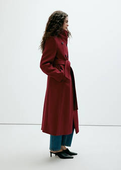 Manteco wool coat with funnel neck — Red 4