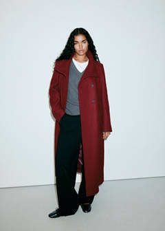Manteco wool coat with funnel neck — Red 7