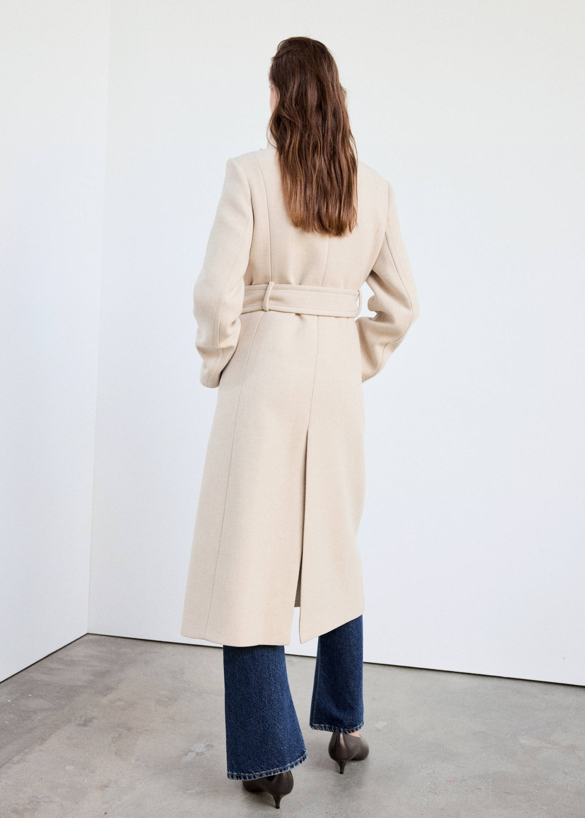 Manteau laine Manteco col cheminée - Verso de l’article