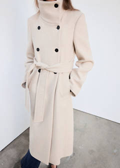 Manteco wool coat with funnel neck — Light/Pastel Grey 4