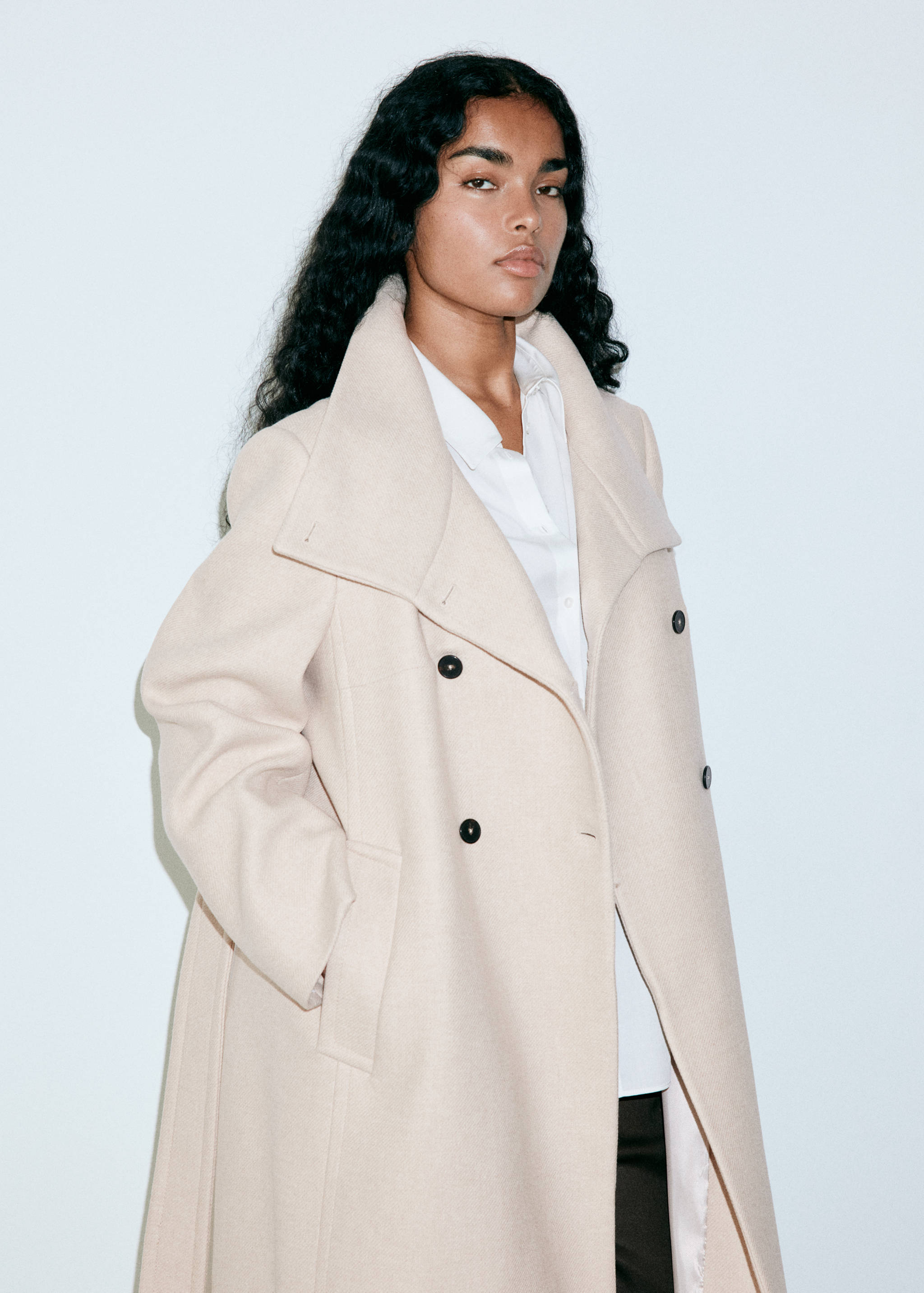 Manteco wool coat with funnel neck - Details of the article 6