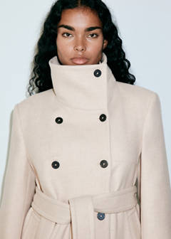 Manteco wool coat with funnel neck — Light/Pastel Grey 7