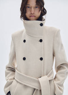 Manteco wool coat with funnel neck — Light/Pastel Grey 12
