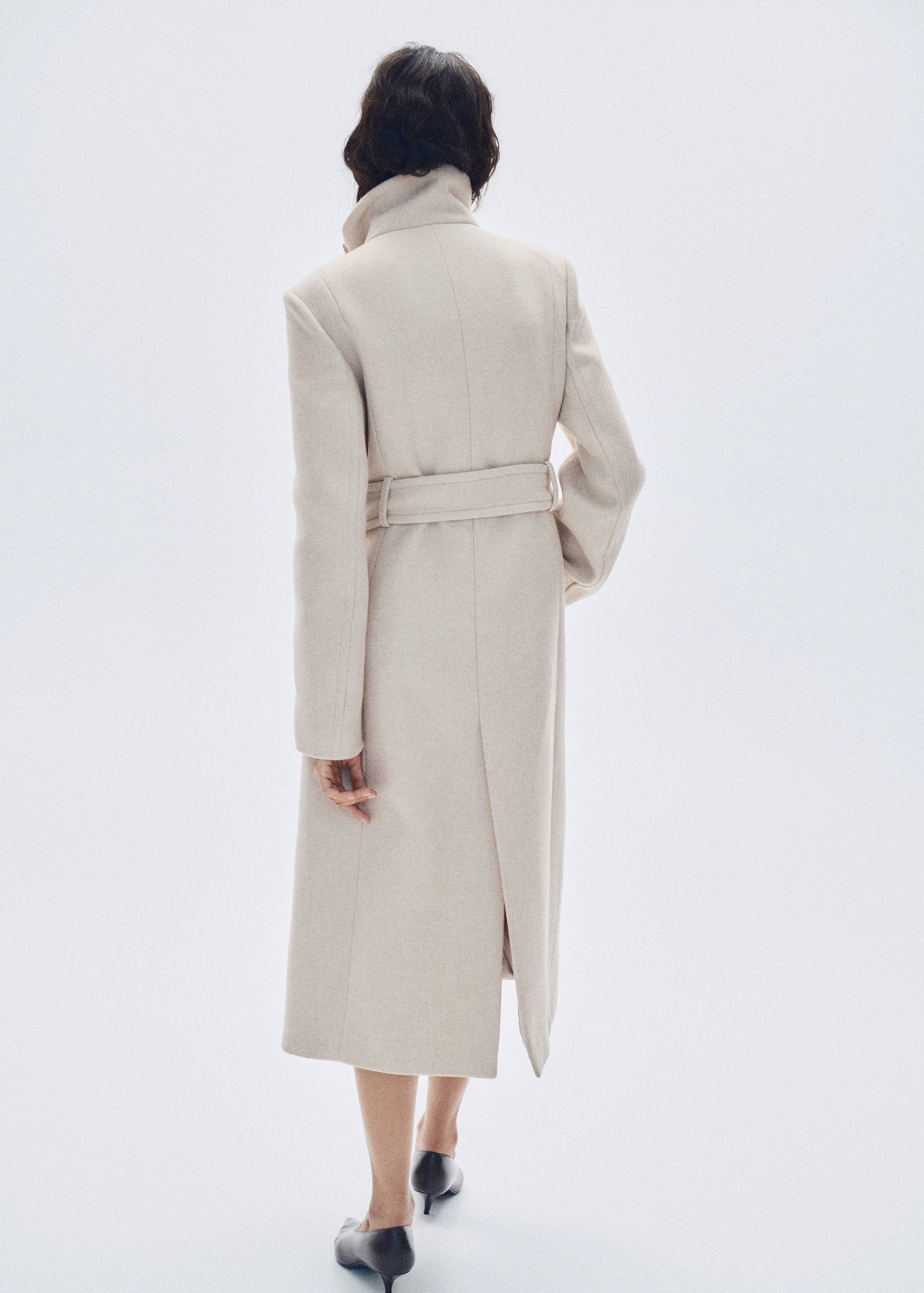 Manteau laine Manteco col cheminée - Verso de l’article