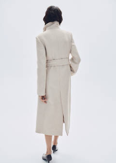 Manteco wool coat with funnel neck — Light/Pastel Grey 14