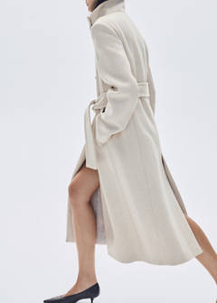 Manteco wool coat with funnel neck — Light/Pastel Grey 15