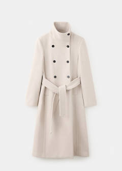 Manteco wool coat with funnel neck — Light/Pastel Grey 9