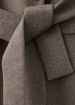 Woollen coat with belt — Medium Brown 10